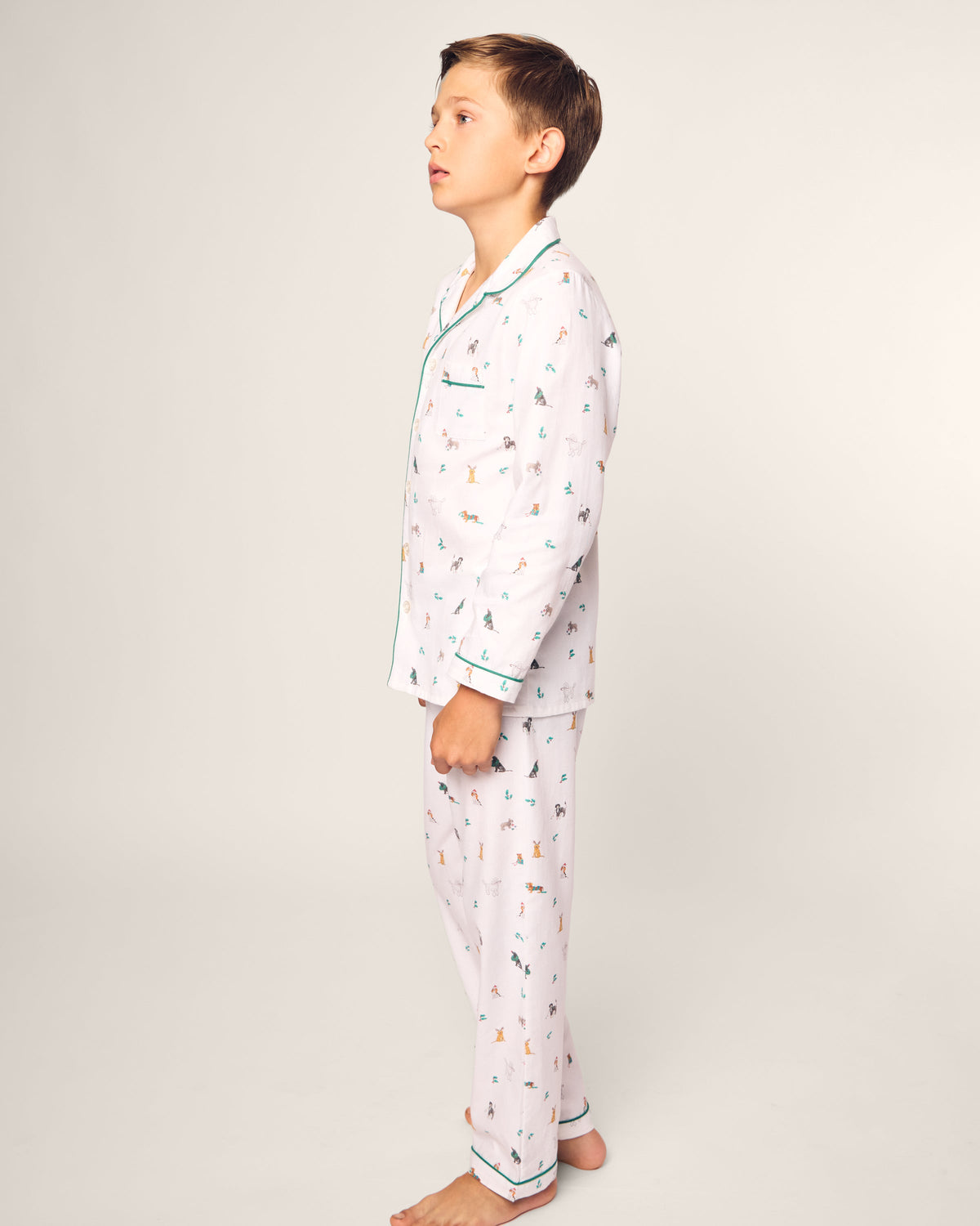 Kid’s Twill Pajama Set in Jingle Paws