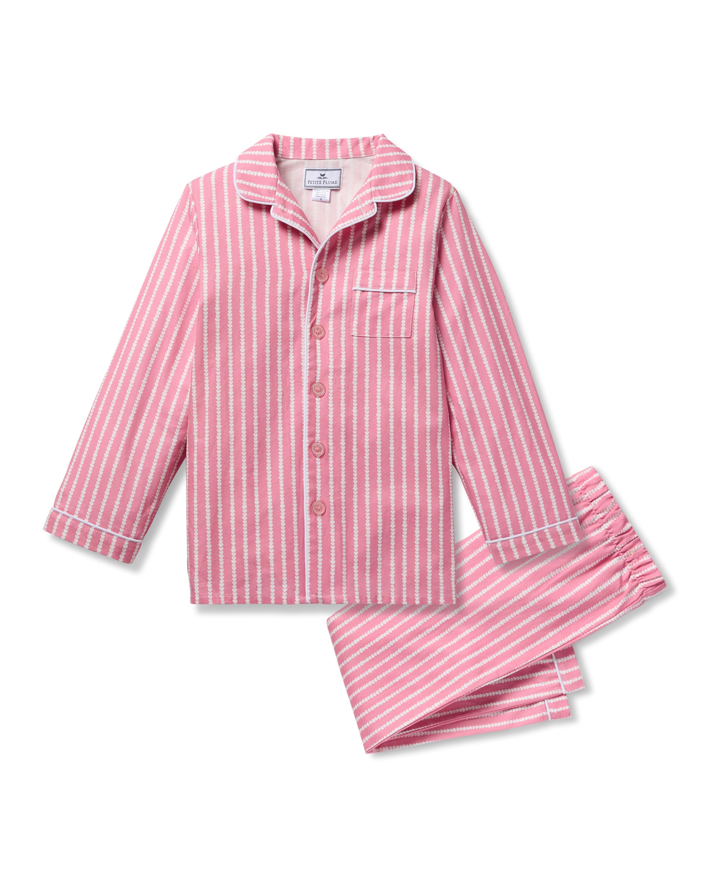 Kid’s Twill Pajama in Love Lines