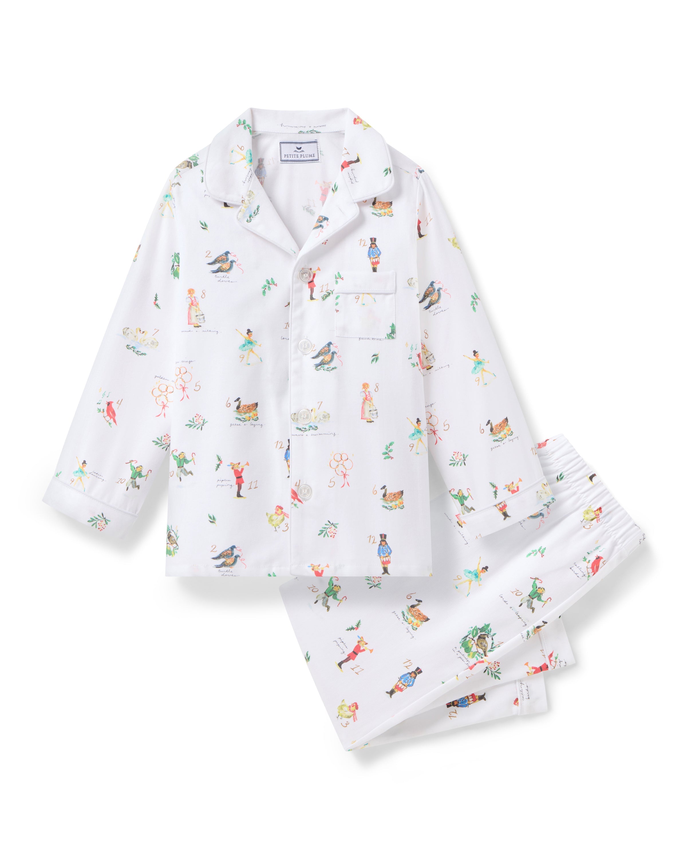 Kid's Twill Pajama Set in 12 Days of Christmas