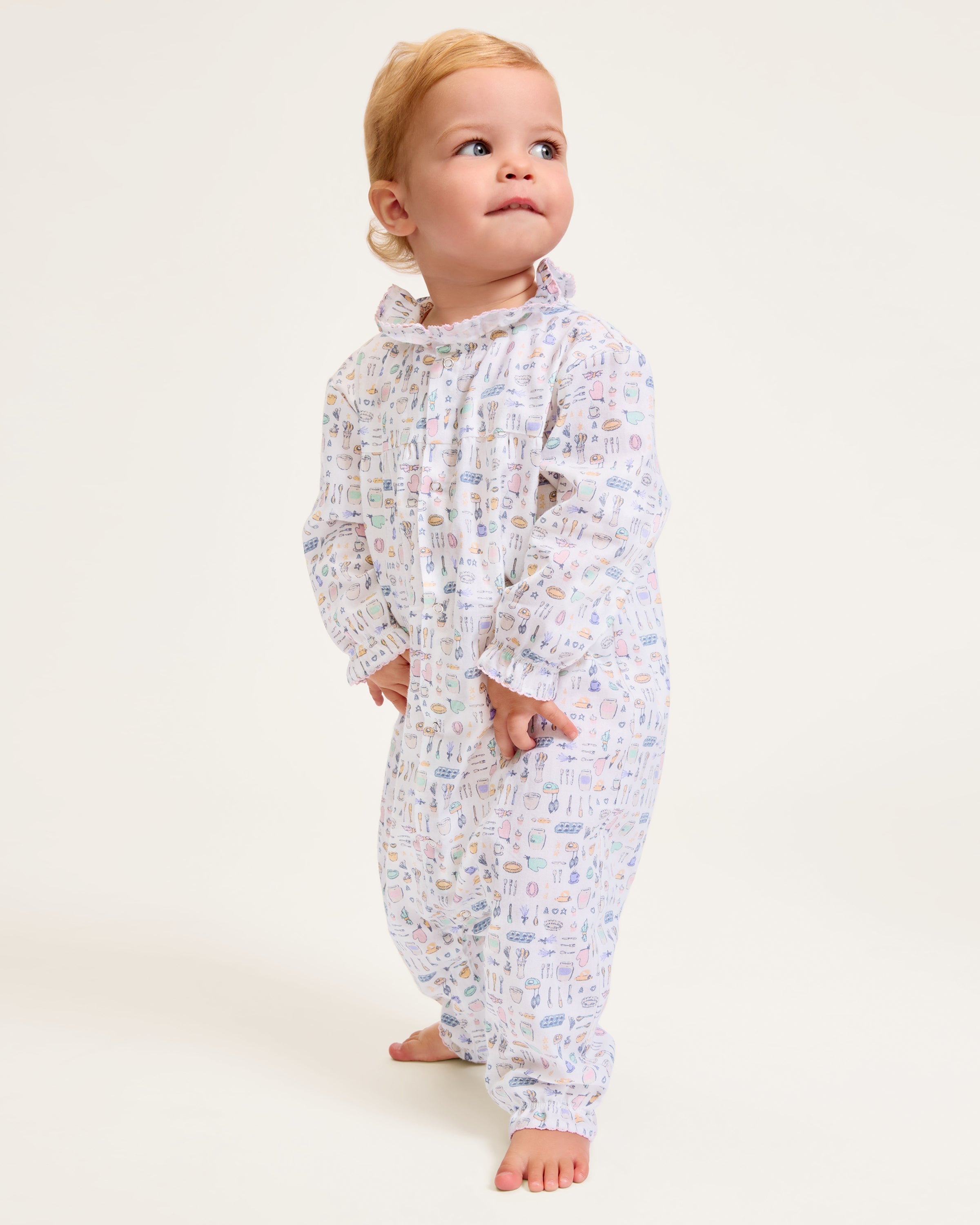 Baby’s Twill Madeline Romper in Baking Spirits Bright