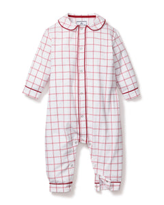 Baby’s Twill Cambridge Romper in Garnet Tattersall