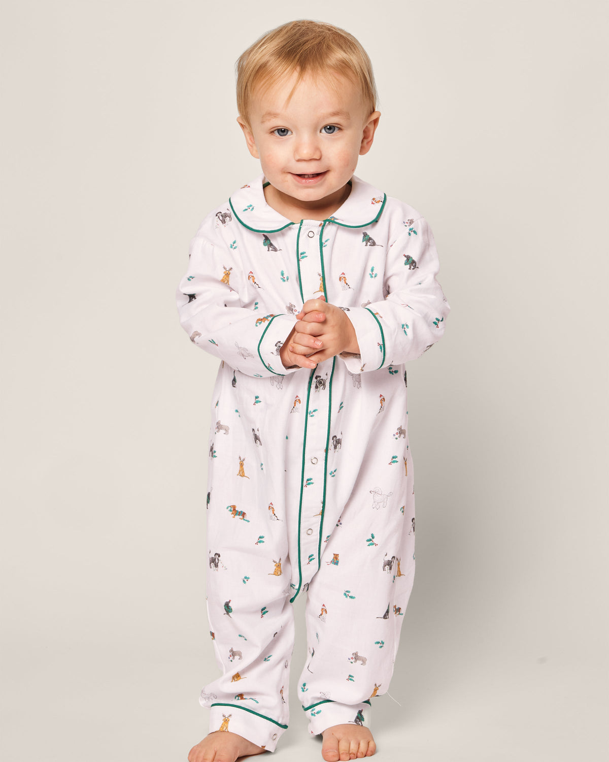 Baby’s Twill Cambridge Romper in Jingle Paws