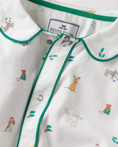 Baby’s Twill Cambridge Romper in Jingle Paws