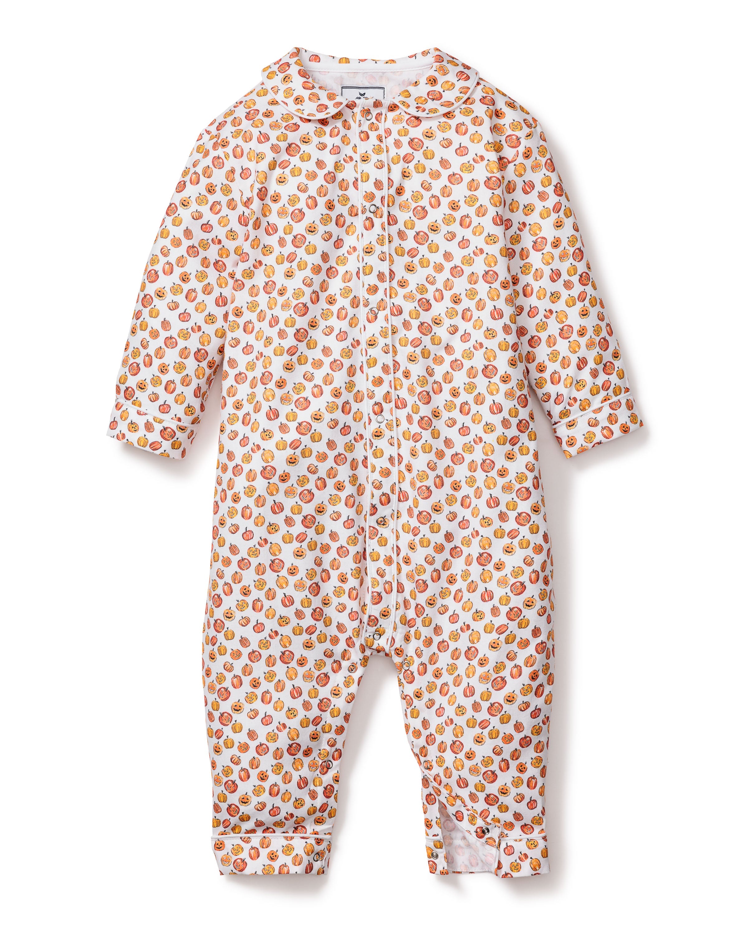 Baby’s Twill Cambridge Romper in Pumpkin Patch