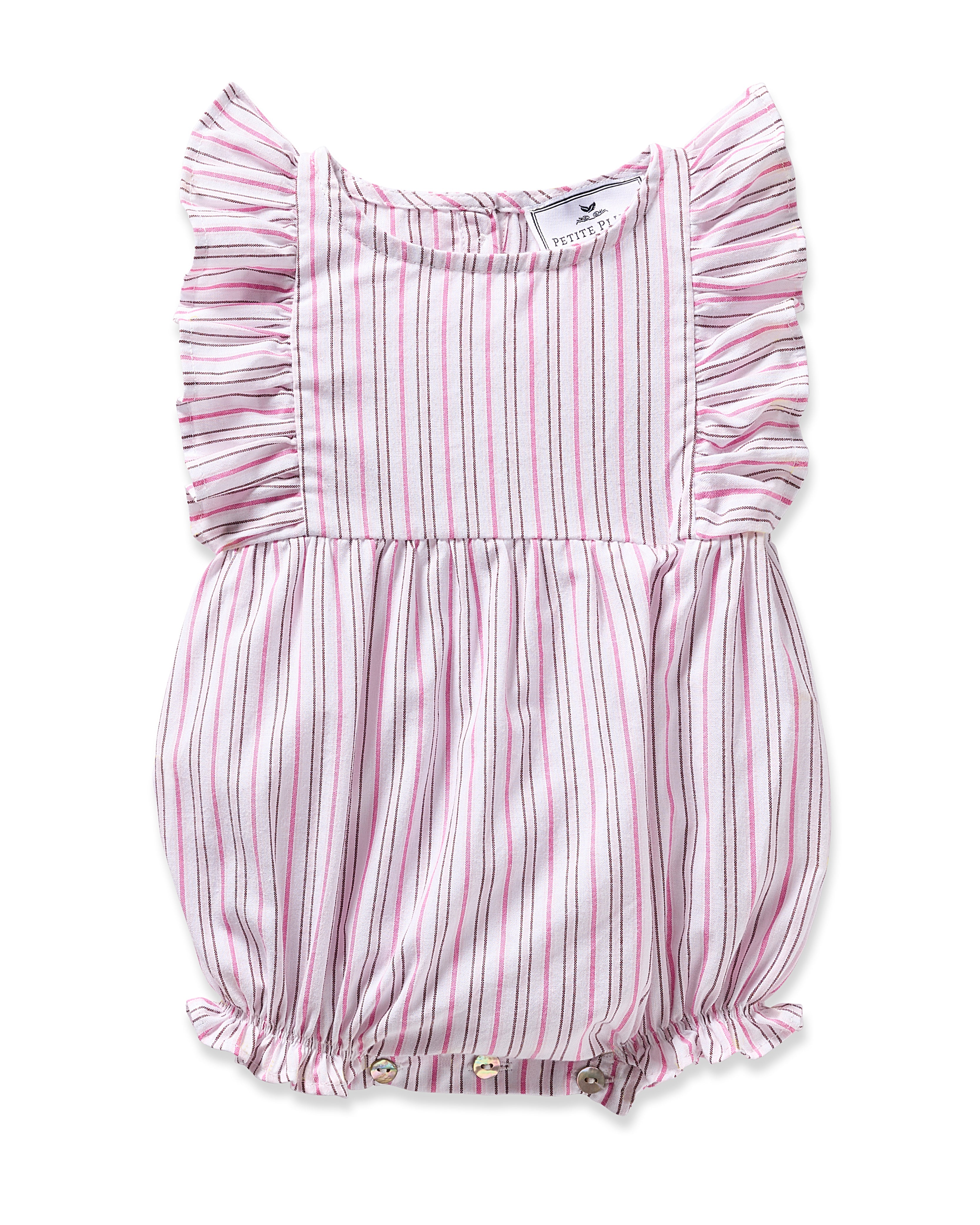 Baby’s Twill Ruffled Romper in Blush Boulevard