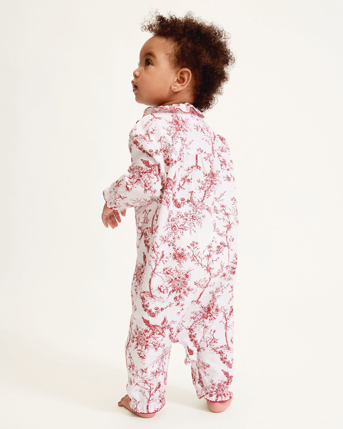Baby’s Twill Madeline Romper in Red Timeless Toile