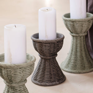 Casa Sage Green Short Candlestick