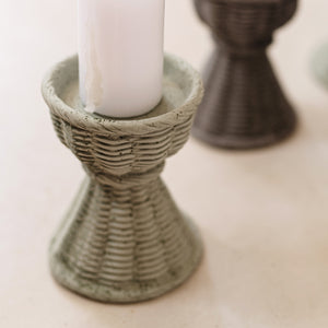 Casa Sage Green Short Candlestick