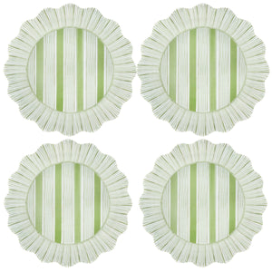 Cabana Stripe Melamine Dinner Plate, Set of 4 in Seagrass