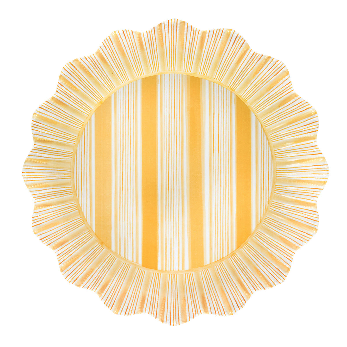 Cabana Stripe Melamine Dinner Plate, Set of 4 in Sunshine