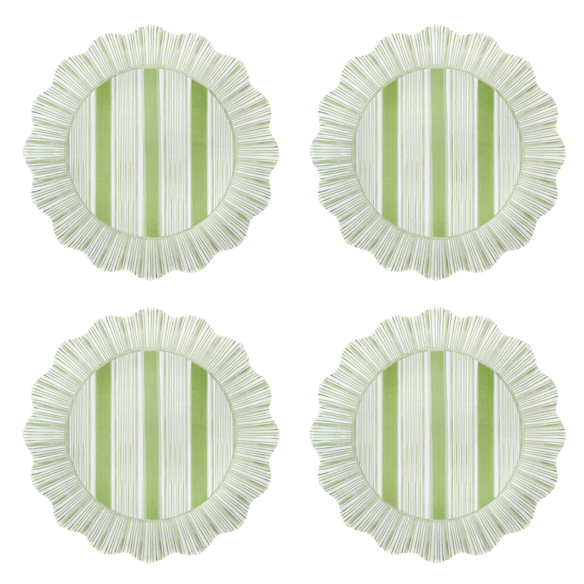 Cabana Stripe Melamine Dessert/Salad Plate, Set of 4 in Seagrass