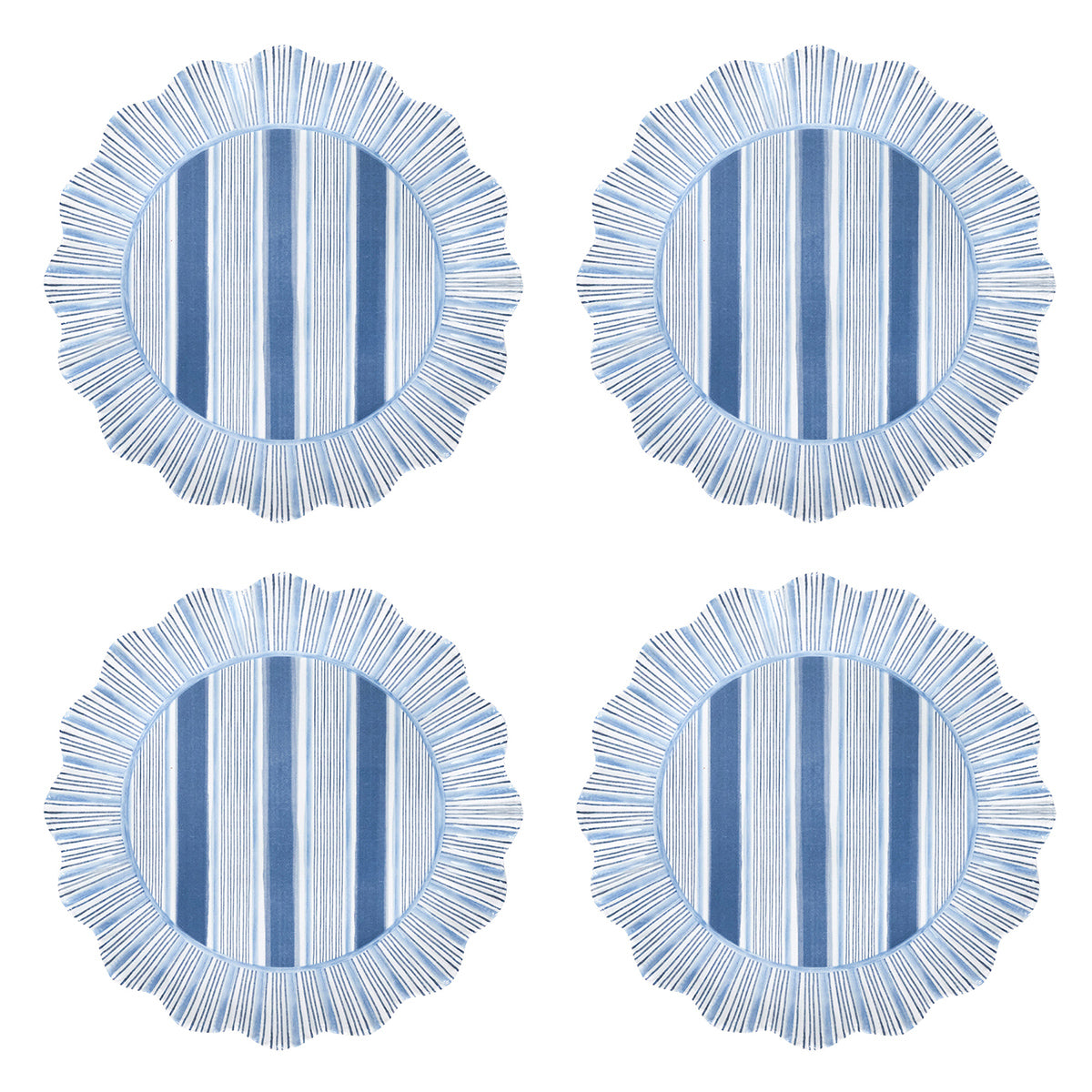 Cabana Stripe Melamine Dessert/Salad Plate, Set of 4 in Ocean