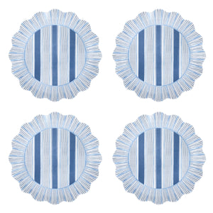 Cabana Stripe Melamine Dessert/Salad Plate, Set of 4 in Ocean