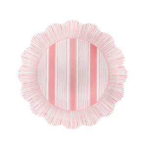 Cabana Stripe Melamine Dessert/Salad Plate, Set of 4 in Coral