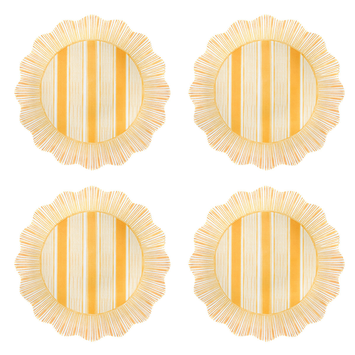 Cabana Stripe Melamine Dessert/Salad Plate, Set of 4 in Sunshine