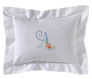 Cotton Percale Boudoir Pillow Cover, Personalized