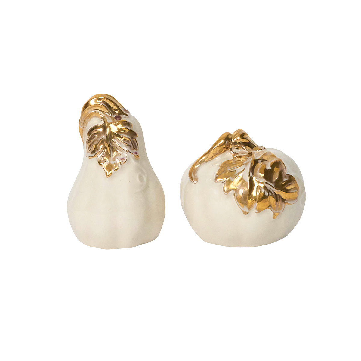 Forest Walk Pumpkin Salt & Pepper Shakers in Gold