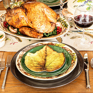 Forest Walk Leaf Plate Assorted in Café Au Lait, Set of 4