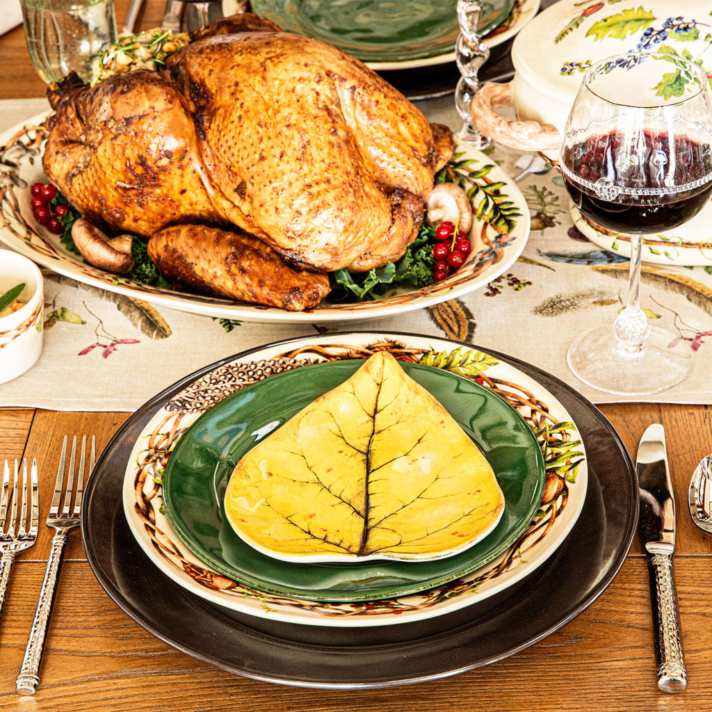 Forest Walk Leaf Plate Assorted in Café Au Lait, Set of 4