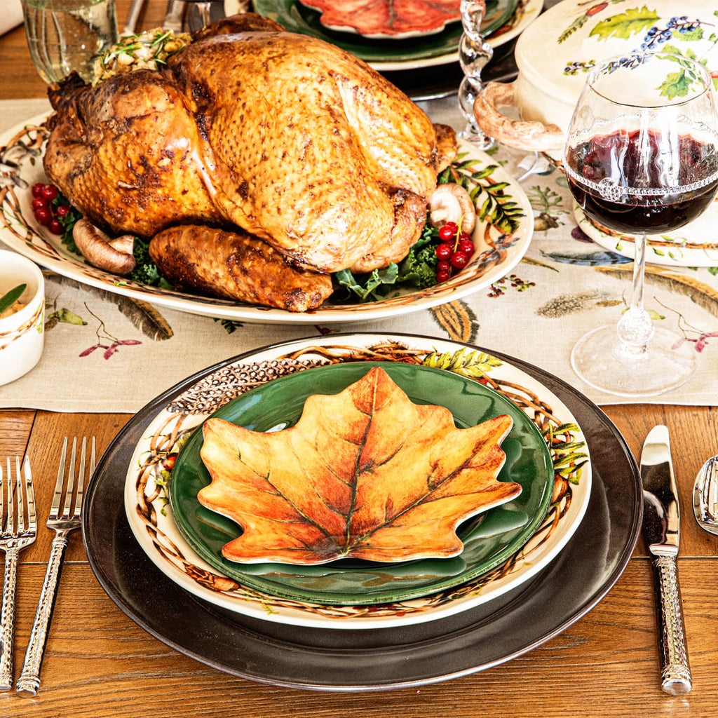 Forest Walk Leaf Plate Assorted in Café Au Lait, Set of 4