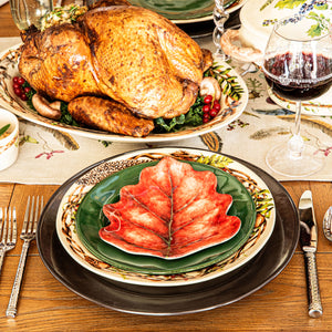 Forest Walk Leaf Plate Assorted in Café Au Lait, Set of 4