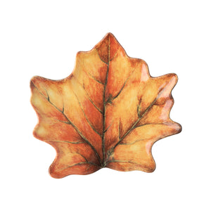 Forest Walk Leaf Plate Assorted in Café Au Lait, Set of 4