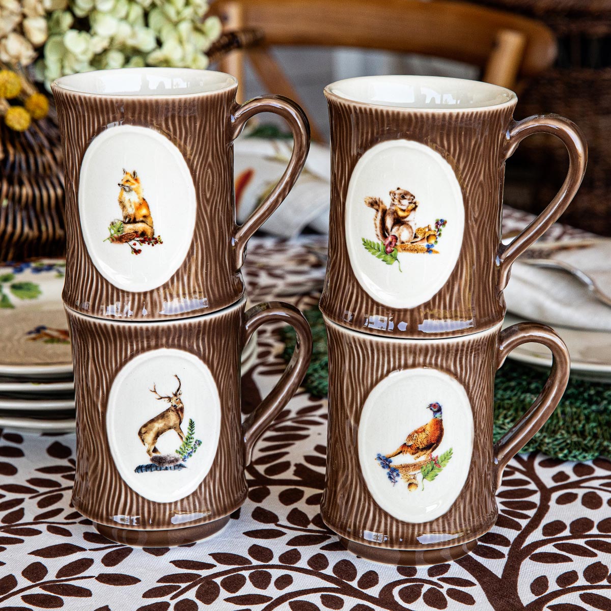 Forest Walk Animal Mug, Set of 4