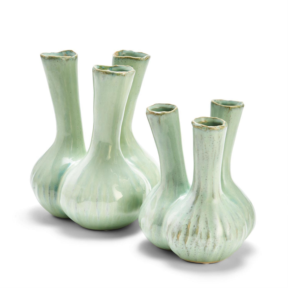 Celadon 3 Stem Vase, Set of 2