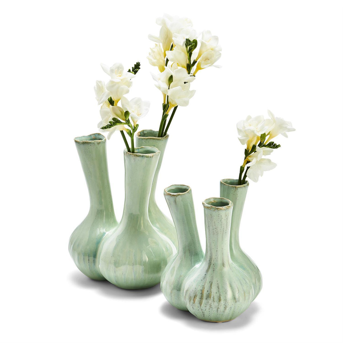 Celadon 3 Stem Vase, Set of 2