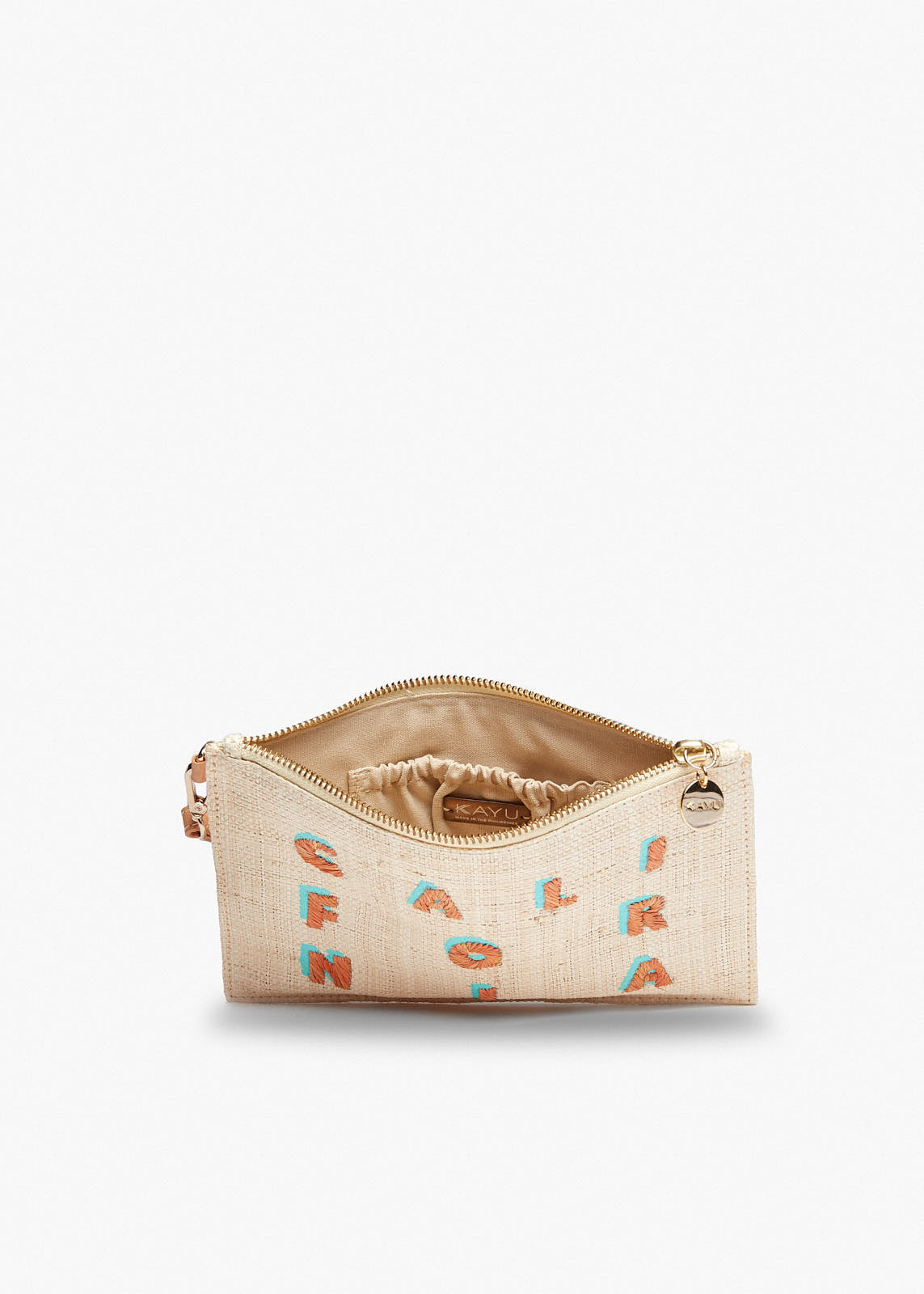 California Straw Pouch Wristlet Bag