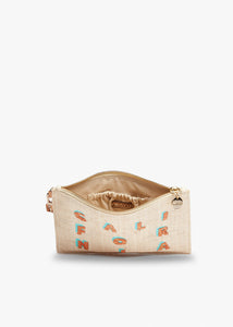 California Straw Pouch Wristlet Bag