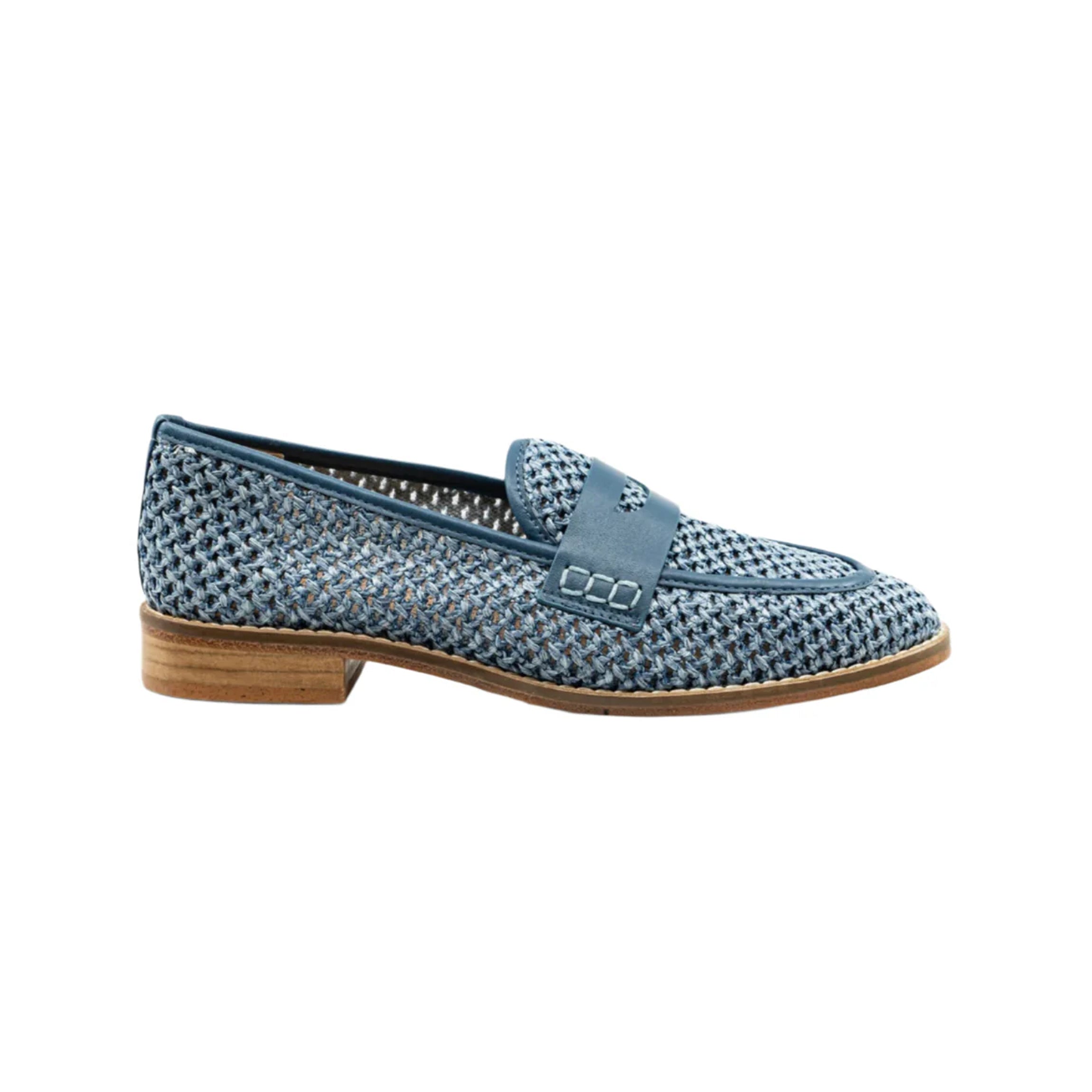 Camila Blue Raffia Loafer
