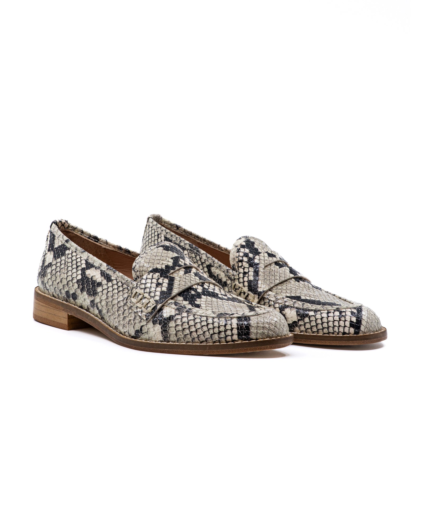 Camila Faux Python Loafer in Grey