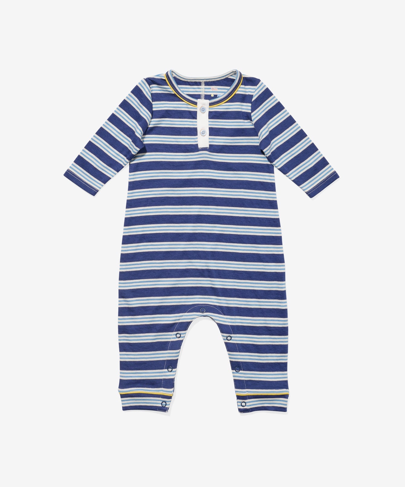 Campbell Romper in Navy Twin Stripe