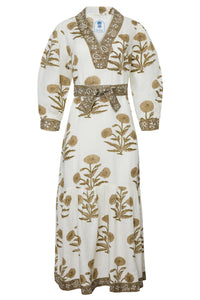 Capri Maxi Dress in Khaki Flower