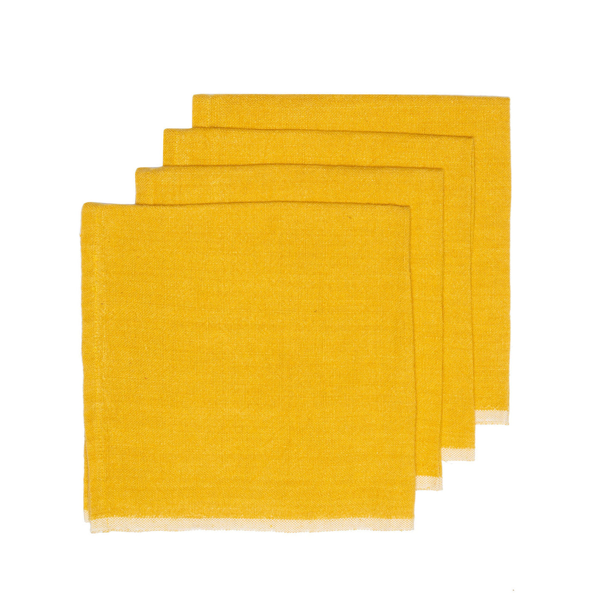 Chunky Linen Napkins in Mustard, Set of 4