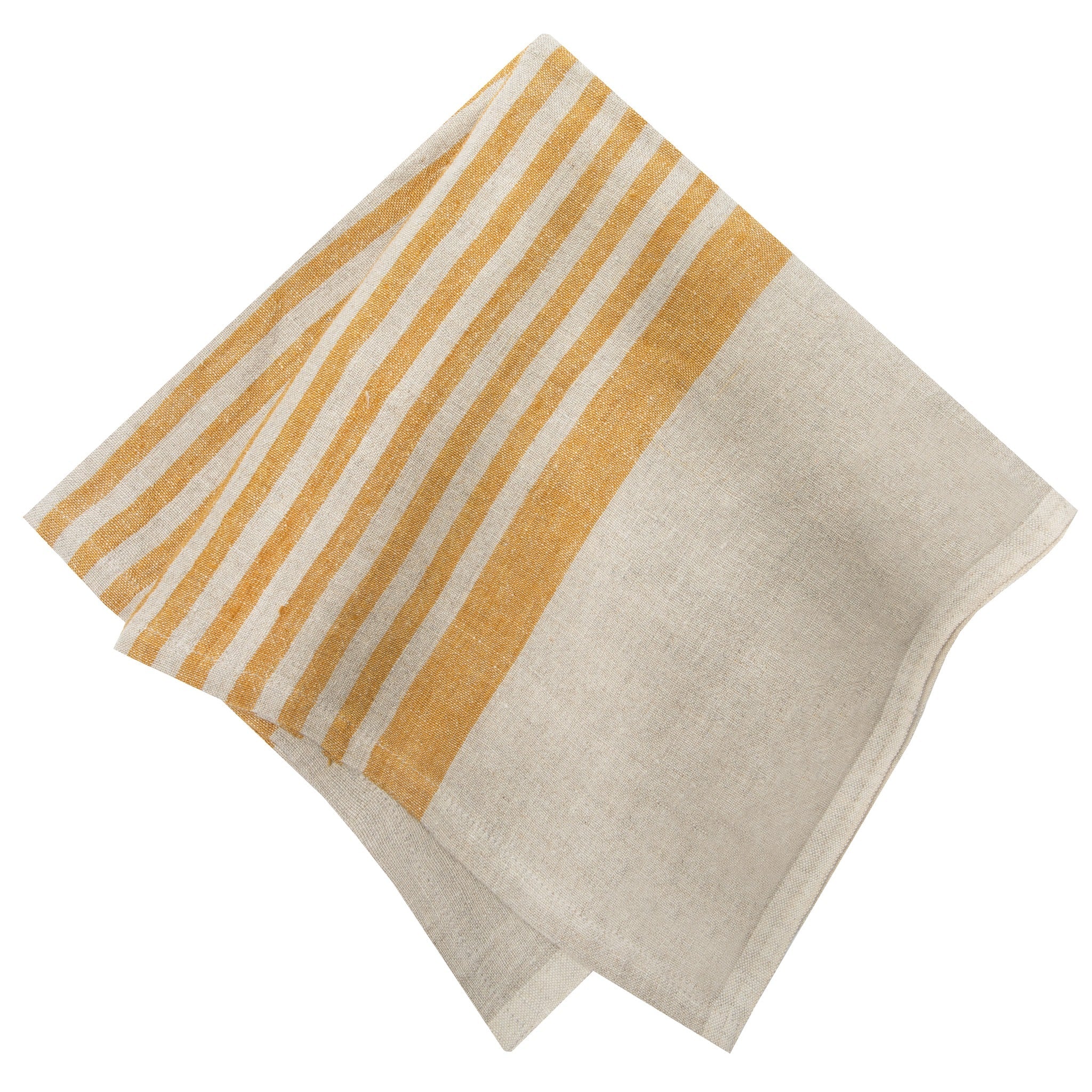 Brittany Natural Napkins in Natural & Mustard, Set of 4