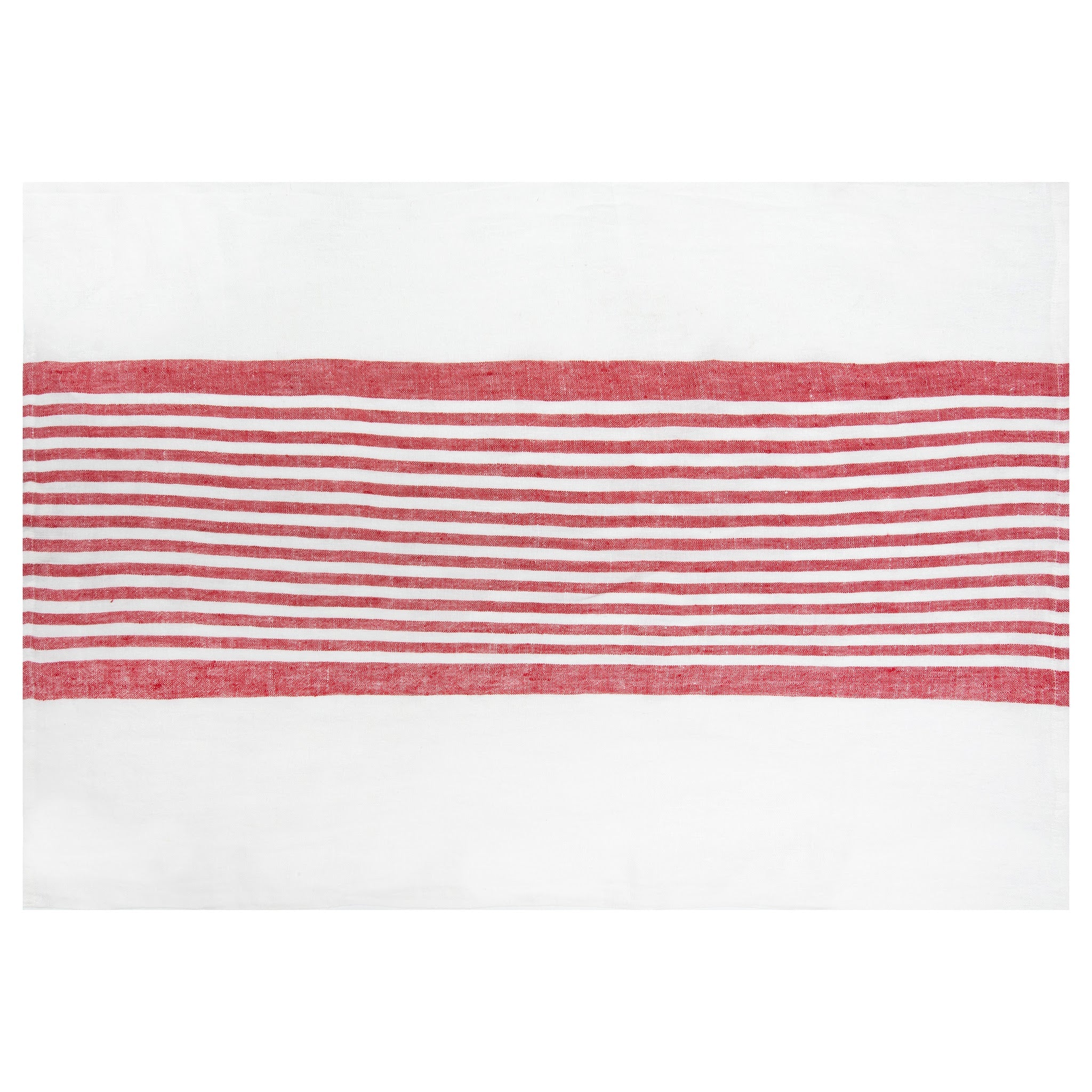 Brittany White Tea Towels in White & Red, Set of 2