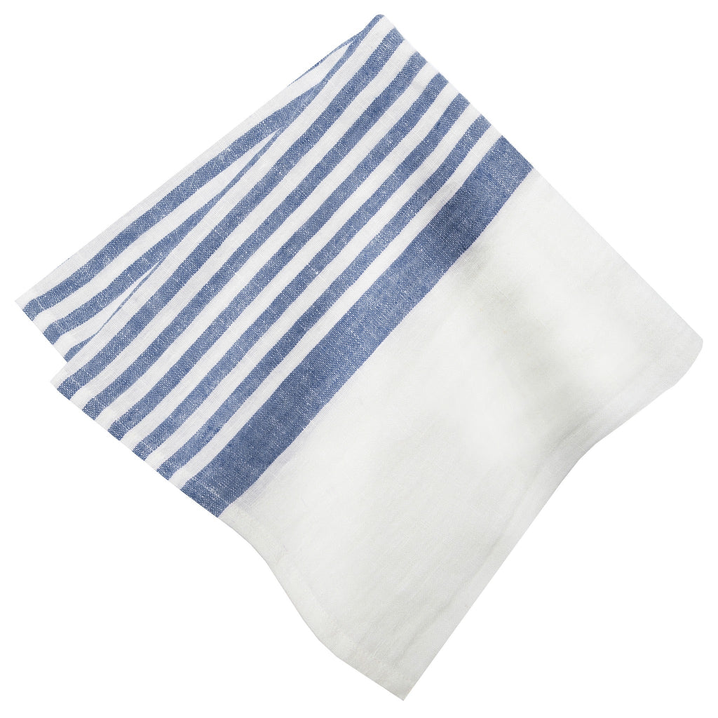 Brittany White Napkins in White & Blue, Set of 4