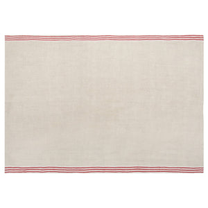 Alsace Natural Tea Towels in Natural & Red, Set of 2