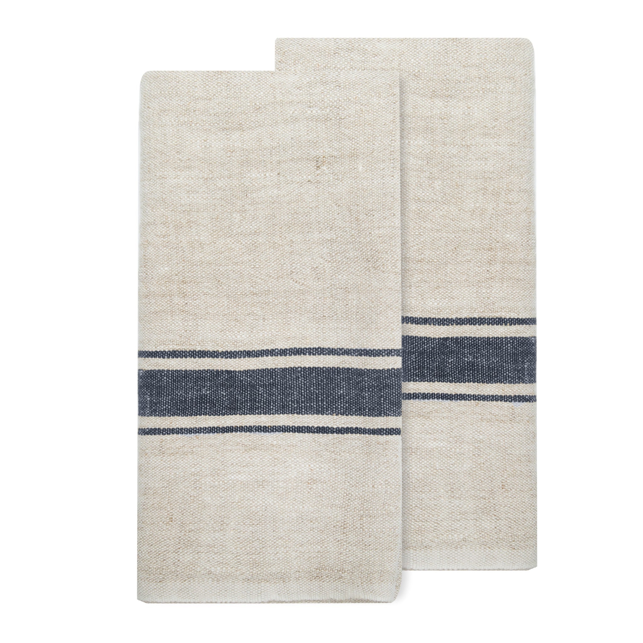 Marseille Tea Towels in Blue & Natural, Set of 2