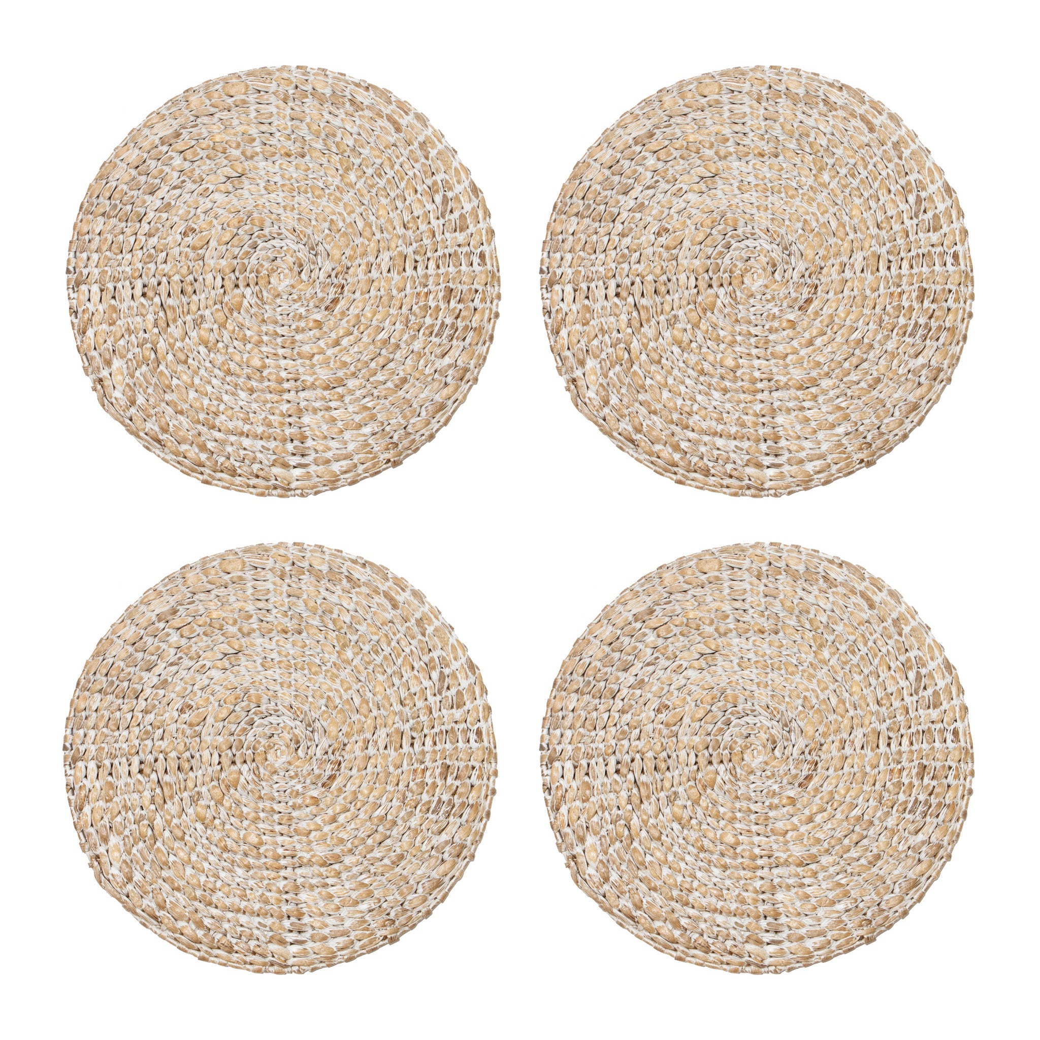 Everyday White Wash Round Placemat, Set of 4