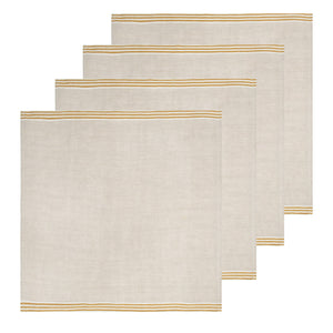 Alsace Natural Napkins in Natural & Mustard, Set of 4