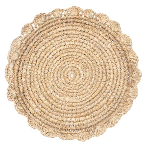 Blossom Natural Round Placemat Flower, Set of 4