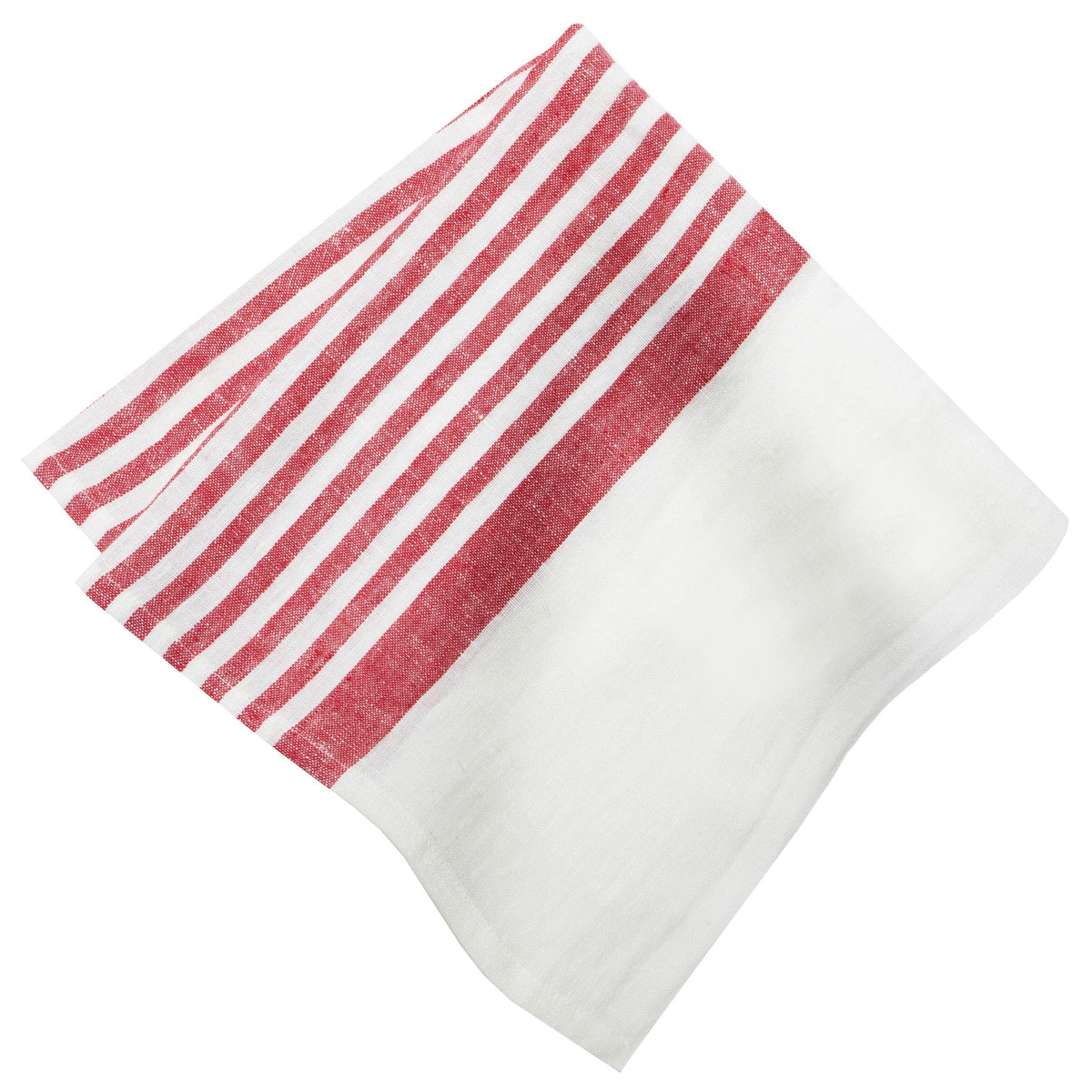 Brittany White Napkins in White & Red, Set of 4