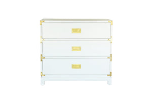 Small Carlyle Campaign Dresser - White | AVE HOME