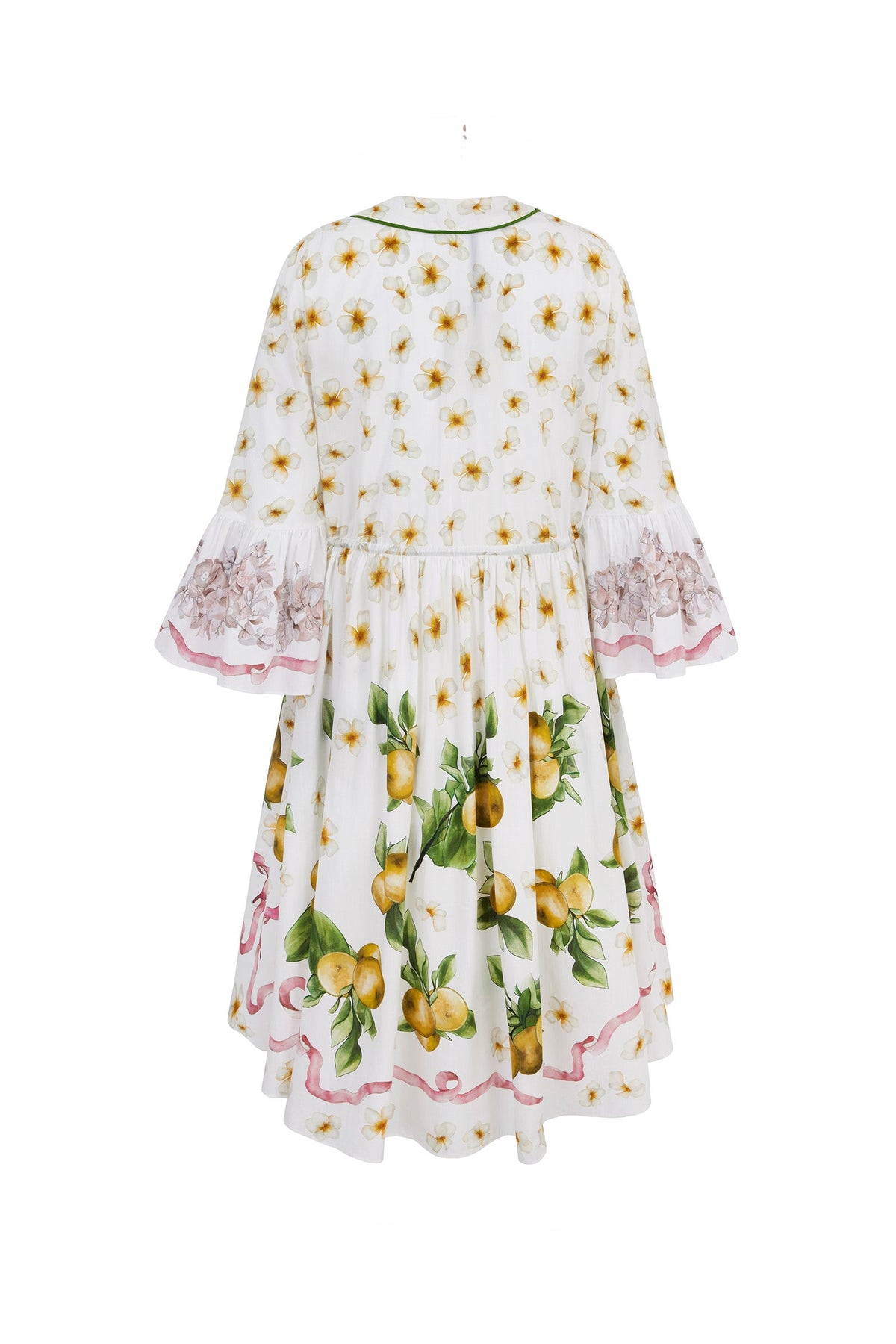 Carmel Cotton Kaftan Dress in Lemons and Jasmine