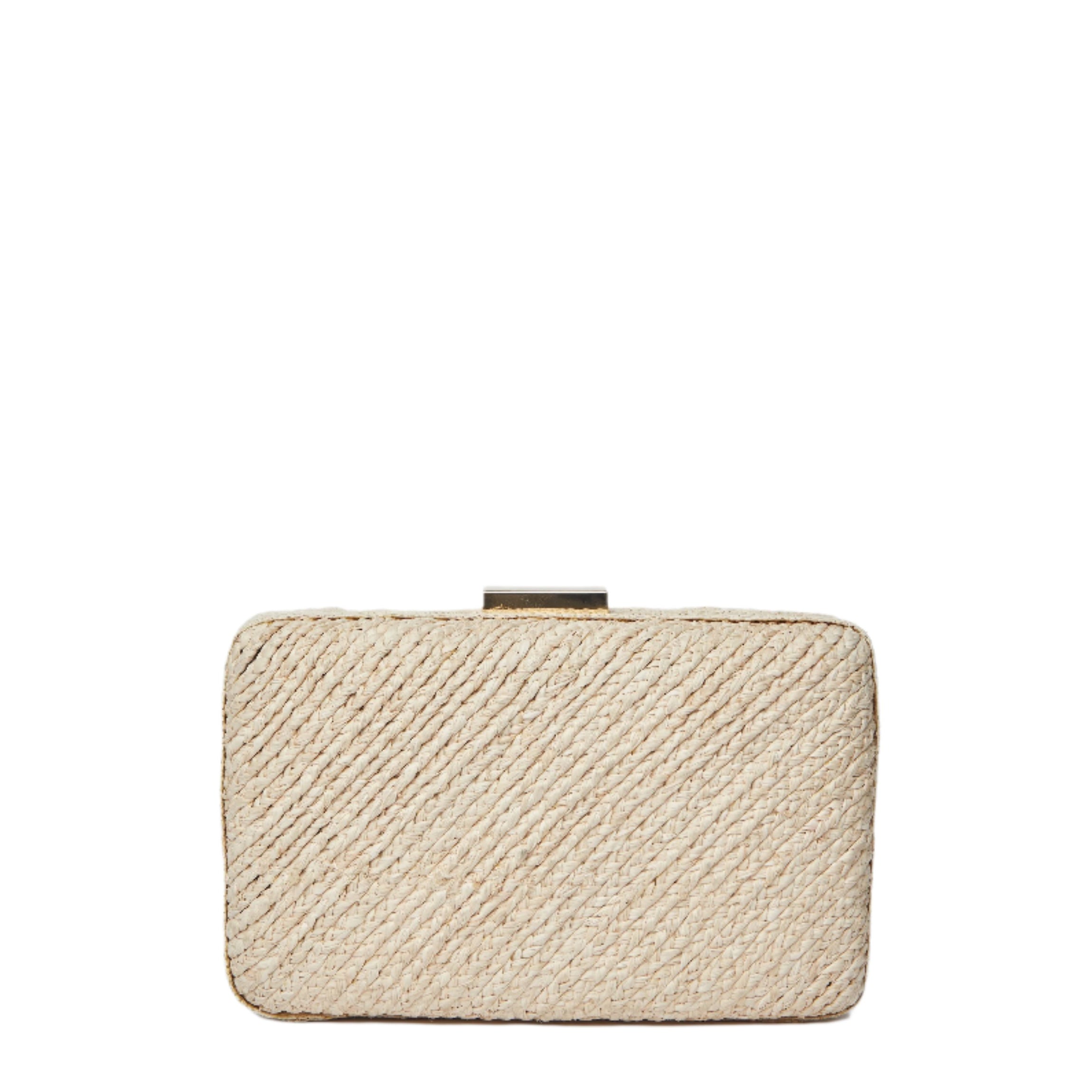 Carmen Woven Straw Clutch Bag in Natural