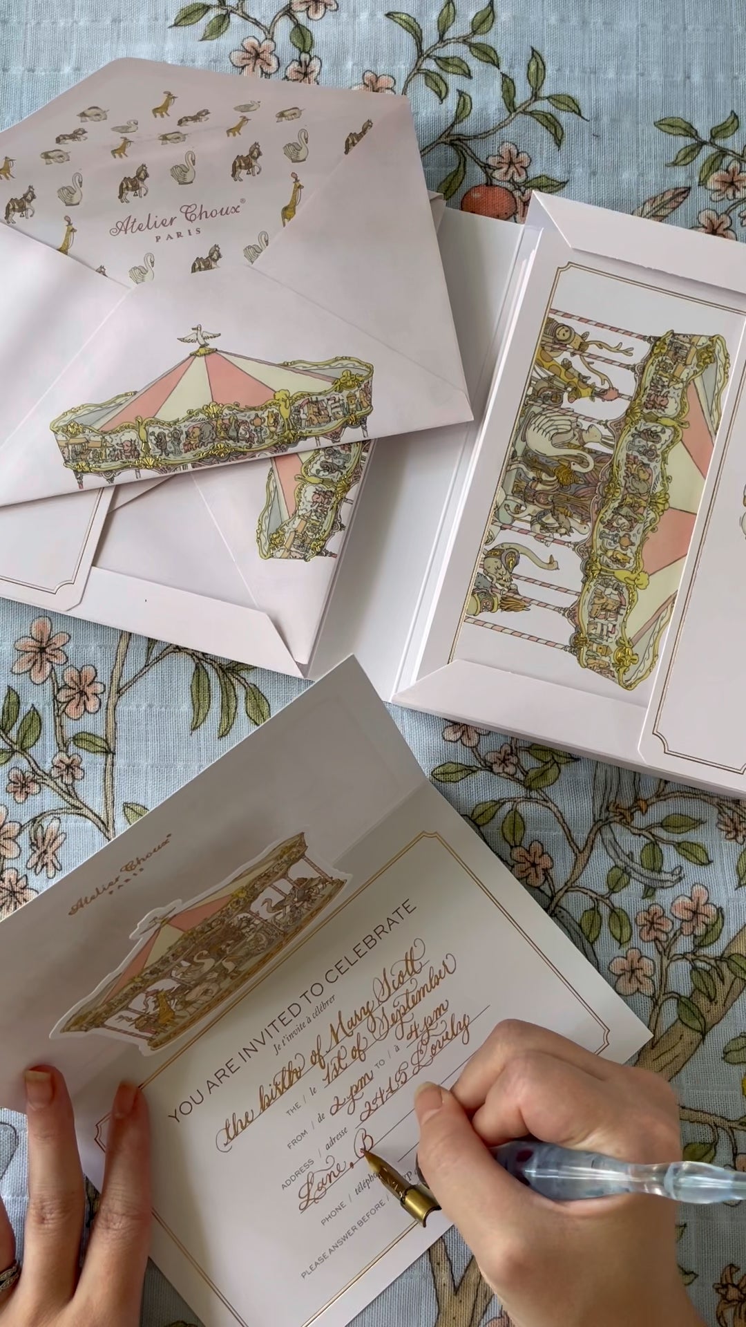 Carousel Pop-Up Invitation Set