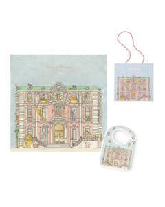 Carre & Satin Bib Set in Monceau Mansion